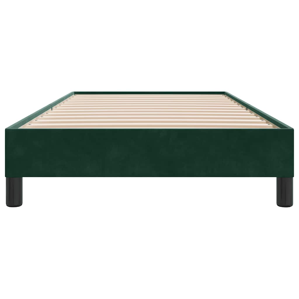 sengeramme uden madras 100x210 cm fløjl mørkegrøn