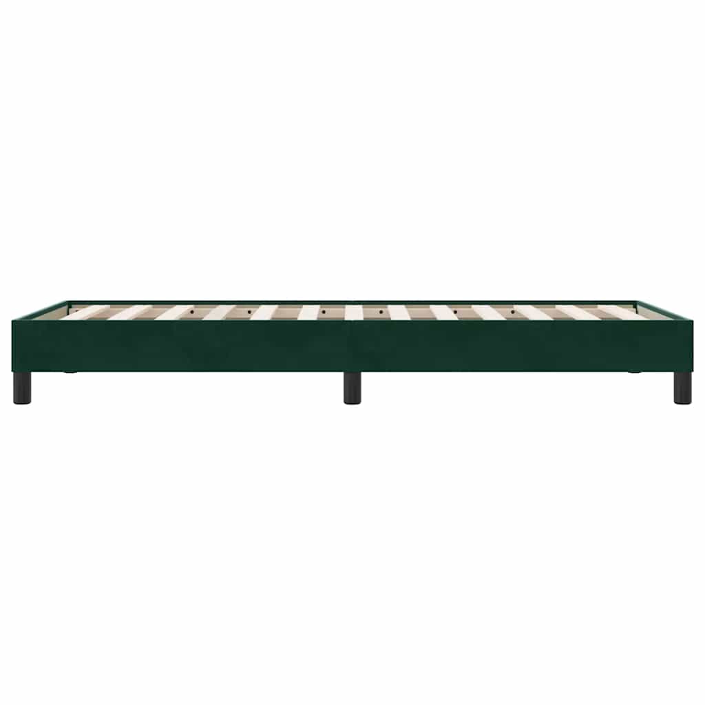 sengeramme uden madras 100x210 cm fløjl mørkegrøn