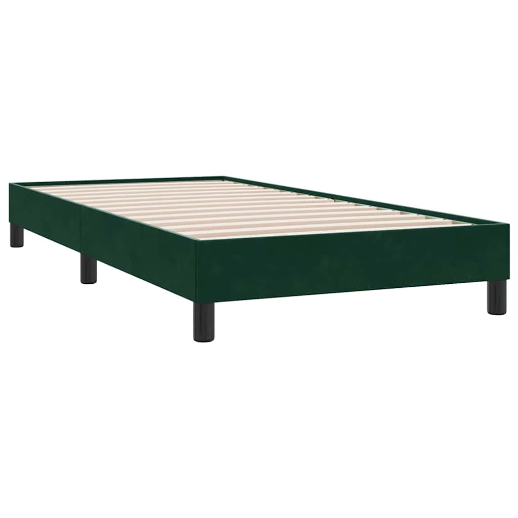 sengeramme uden madras 100x210 cm fløjl mørkegrøn