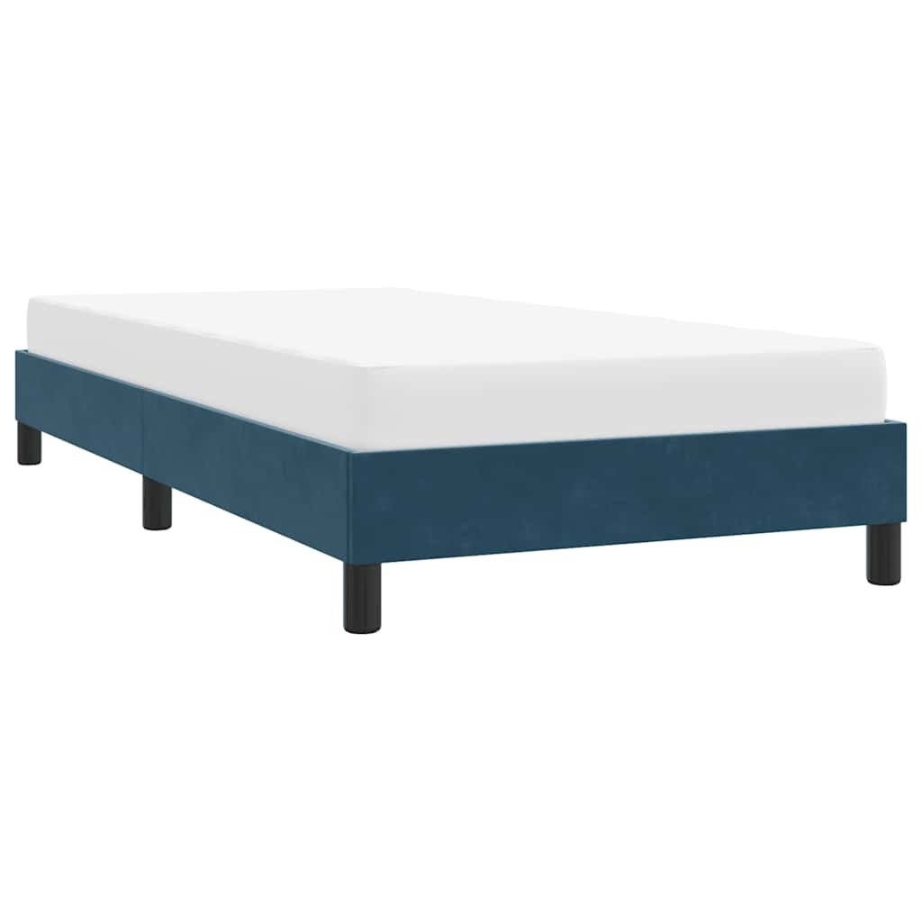sengeramme uden madras 100x210 cm fløjl mørkeblå