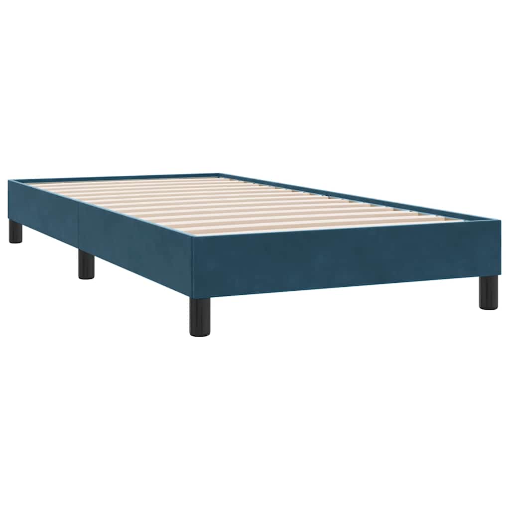 sengeramme uden madras 100x210 cm fløjl mørkeblå