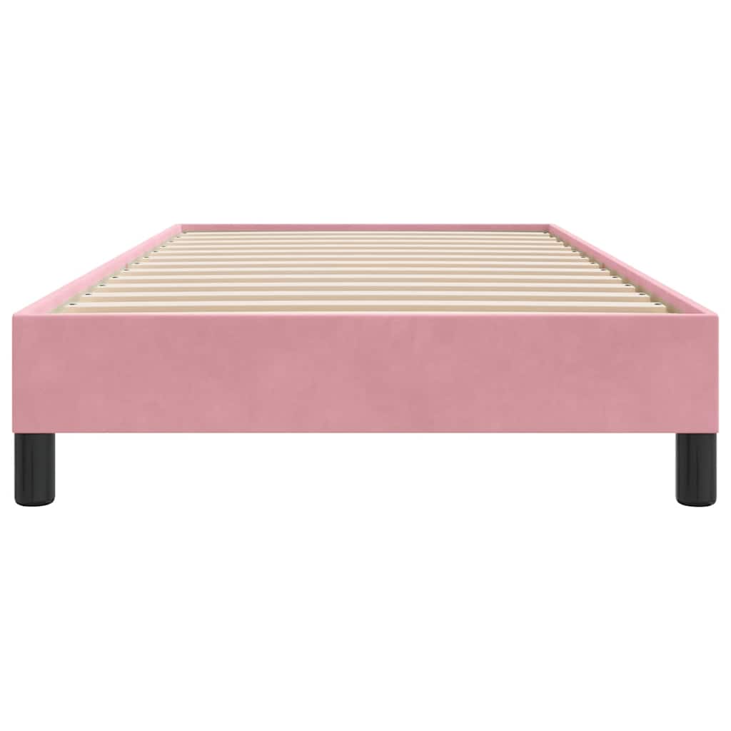 sengeramme uden madras 100x210 cm fløjl lyserød