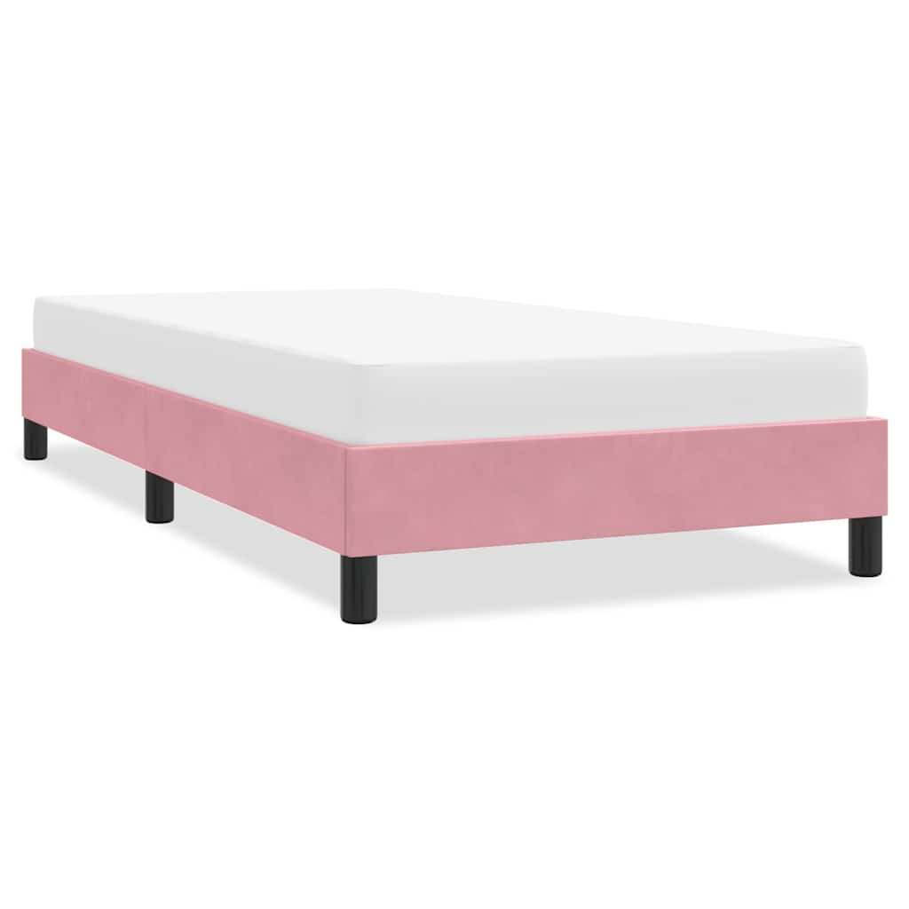 sengeramme uden madras 100x210 cm fløjl lyserød