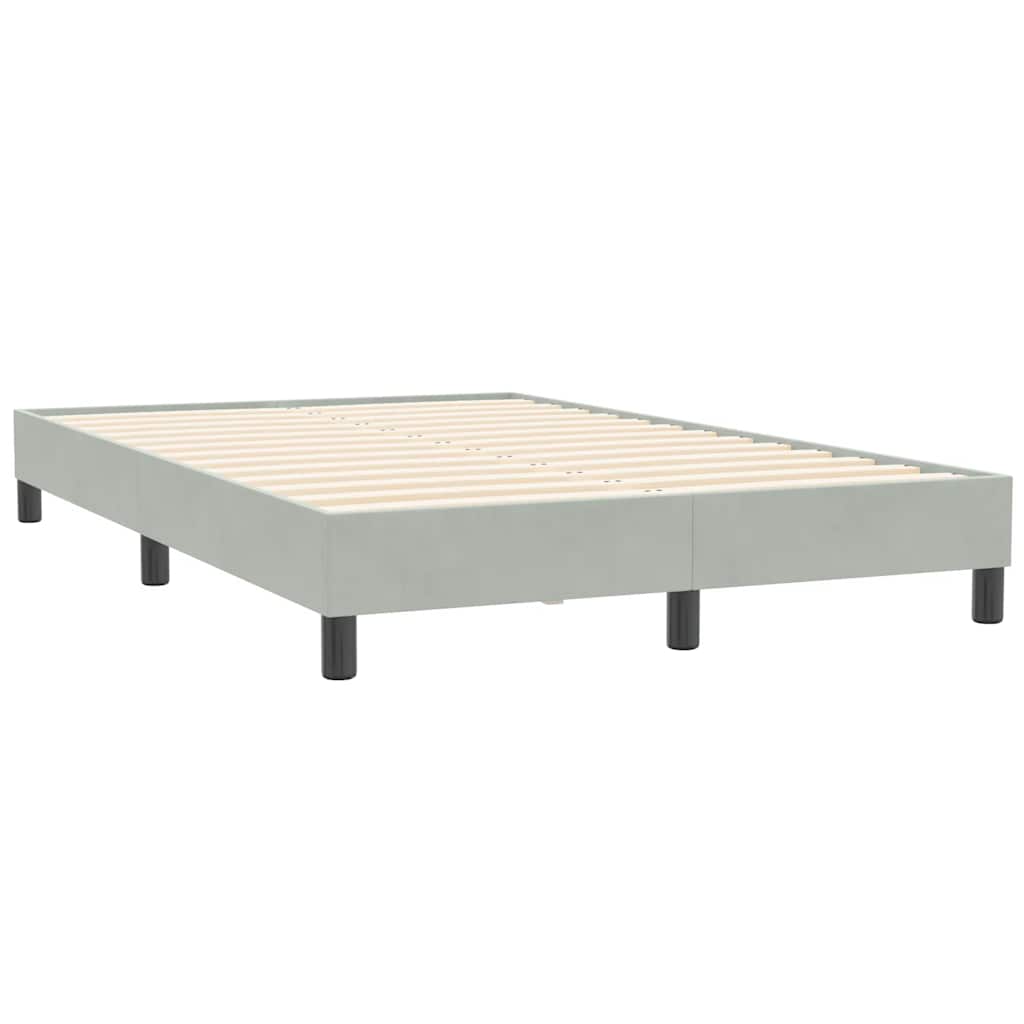 sengeramme uden madras 120x210 cm fløjl enkeltseng lysegrå