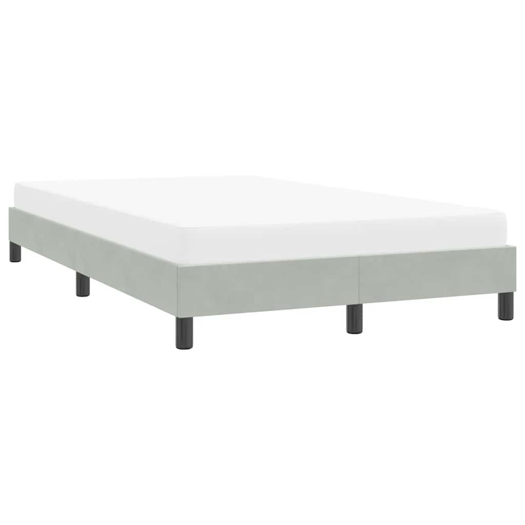 sengeramme uden madras 120x210 cm fløjl enkeltseng lysegrå