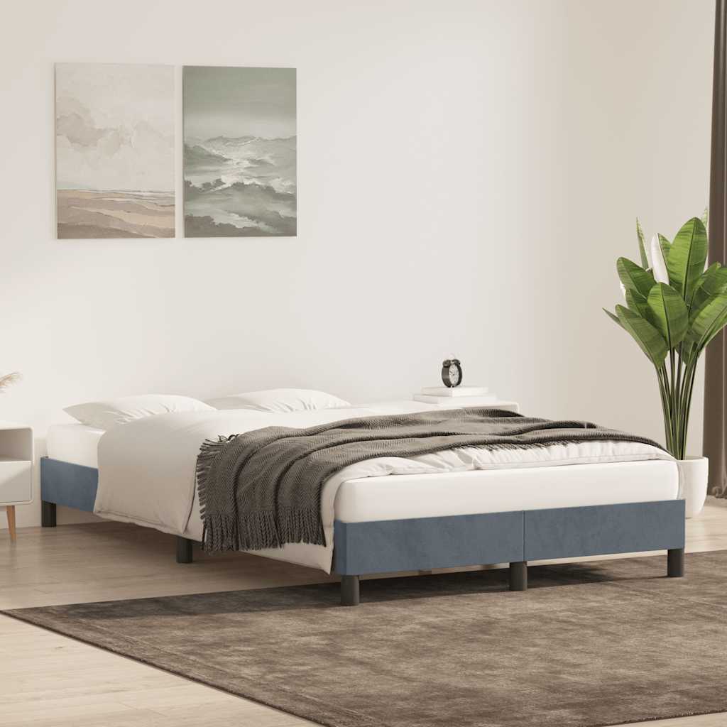 sengeramme uden madras 120x210 cm fløjl mørkegrå