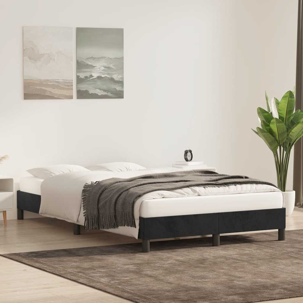 Sengeramme uden madras 120x210 cm fløjl sort