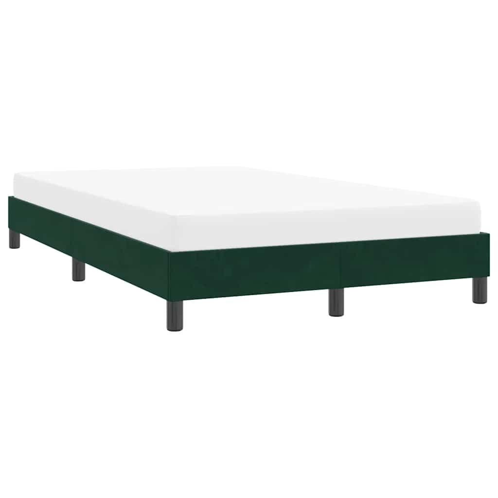 Sengeramme uden madras 120x210 cm fløjl mørkegrøn