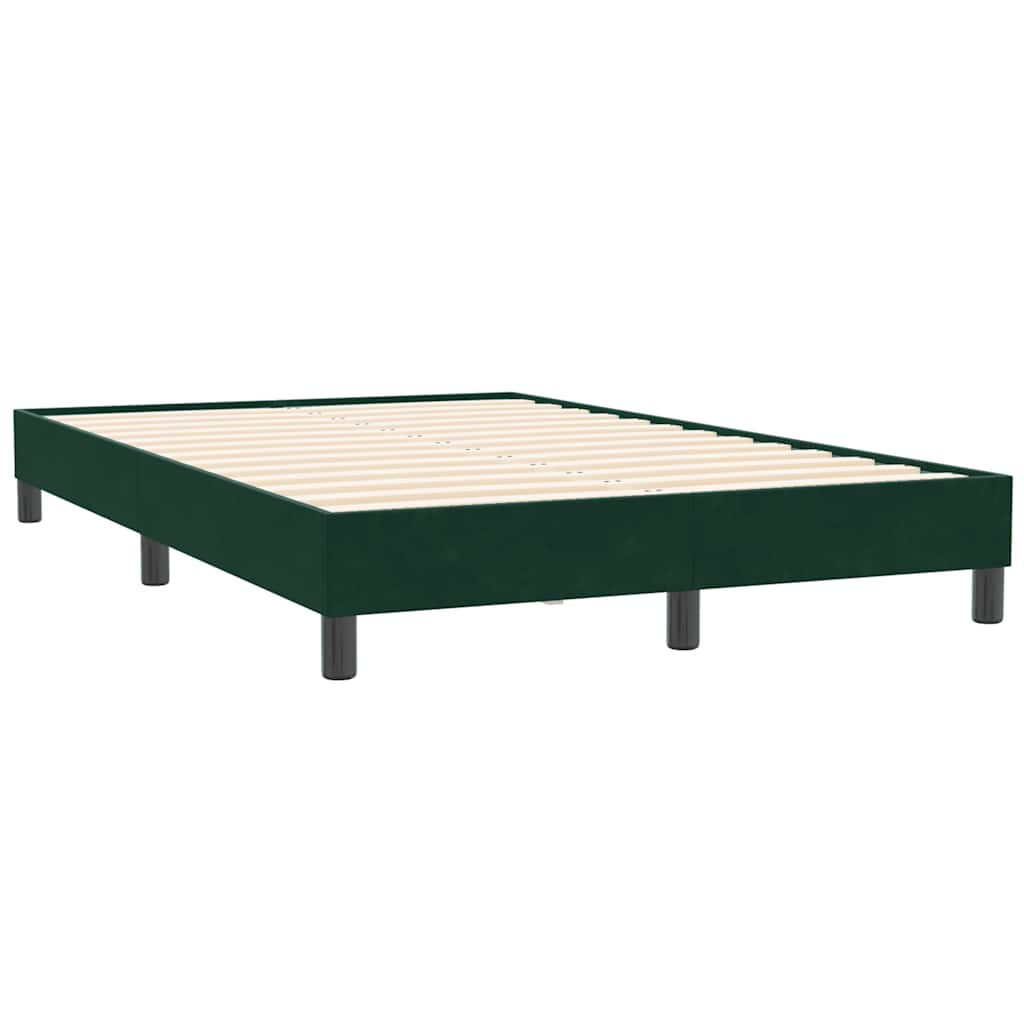 Sengeramme uden madras 120x210 cm fløjl mørkegrøn