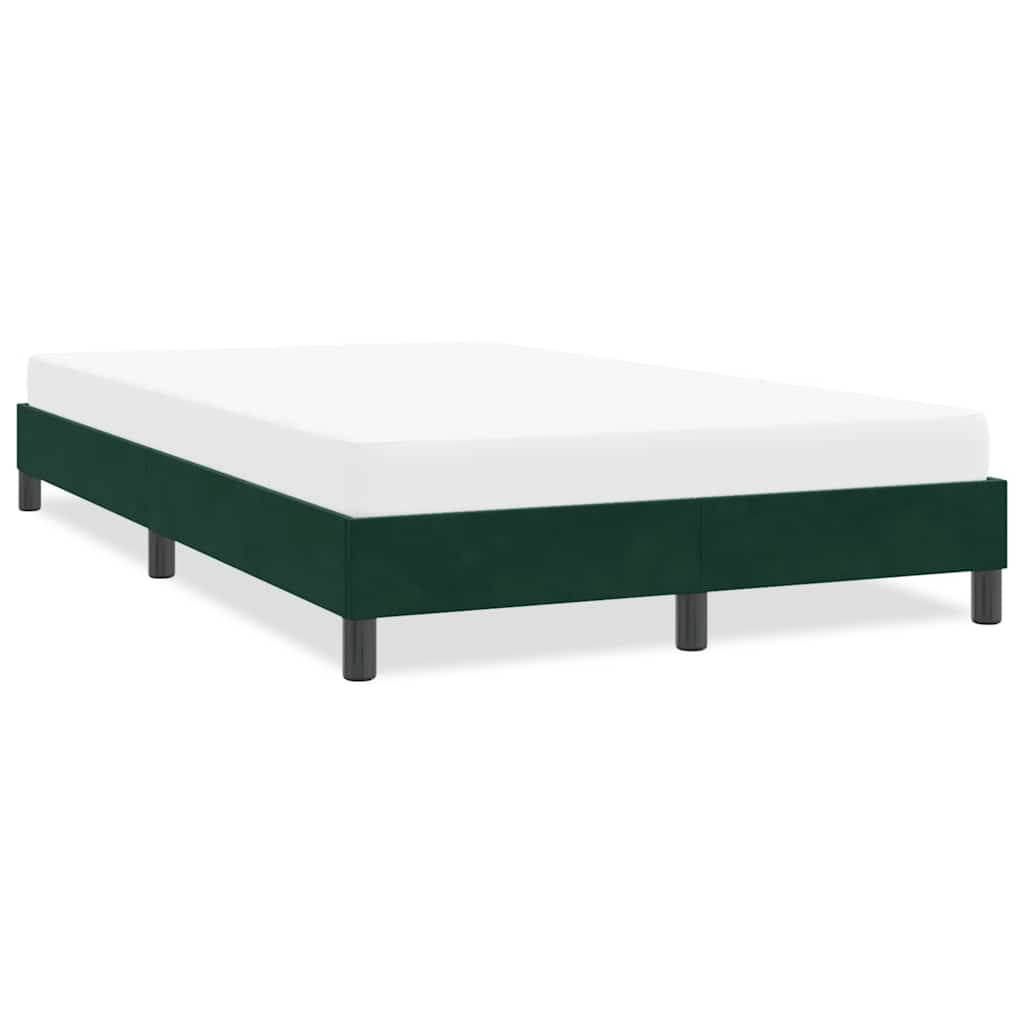 Sengeramme uden madras 120x210 cm fløjl mørkegrøn