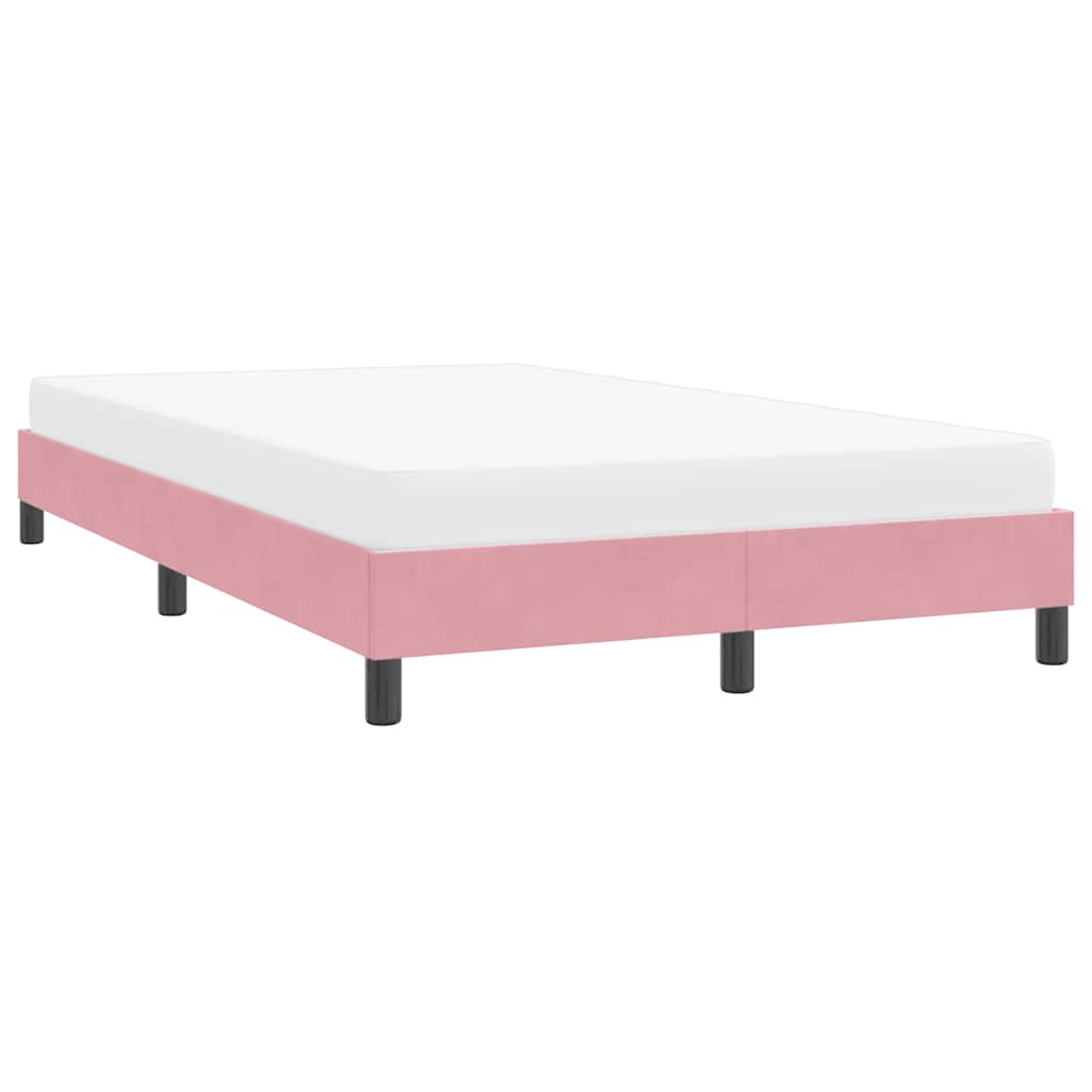 sengeramme uden madras 120x210 cm fløjl lyserød