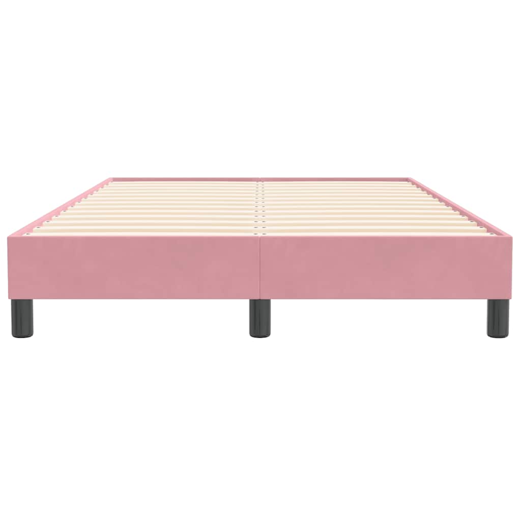 sengeramme uden madras 120x210 cm fløjl lyserød