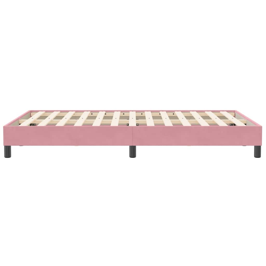 sengeramme uden madras 120x210 cm fløjl lyserød