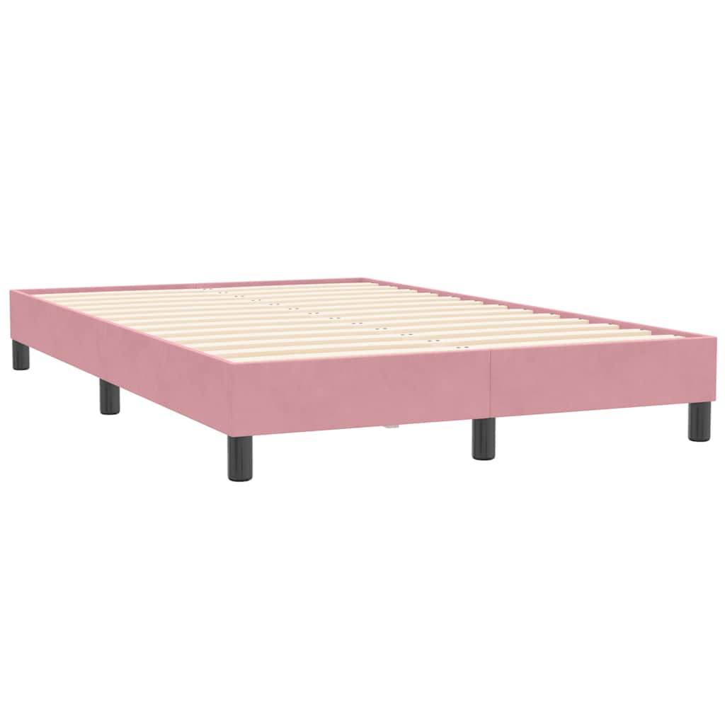 sengeramme uden madras 120x210 cm fløjl lyserød