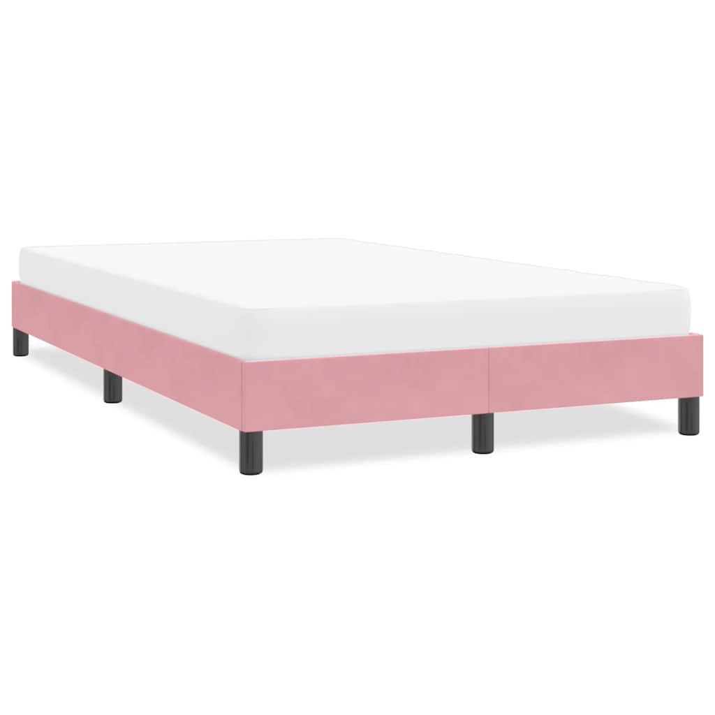sengeramme uden madras 120x210 cm fløjl lyserød