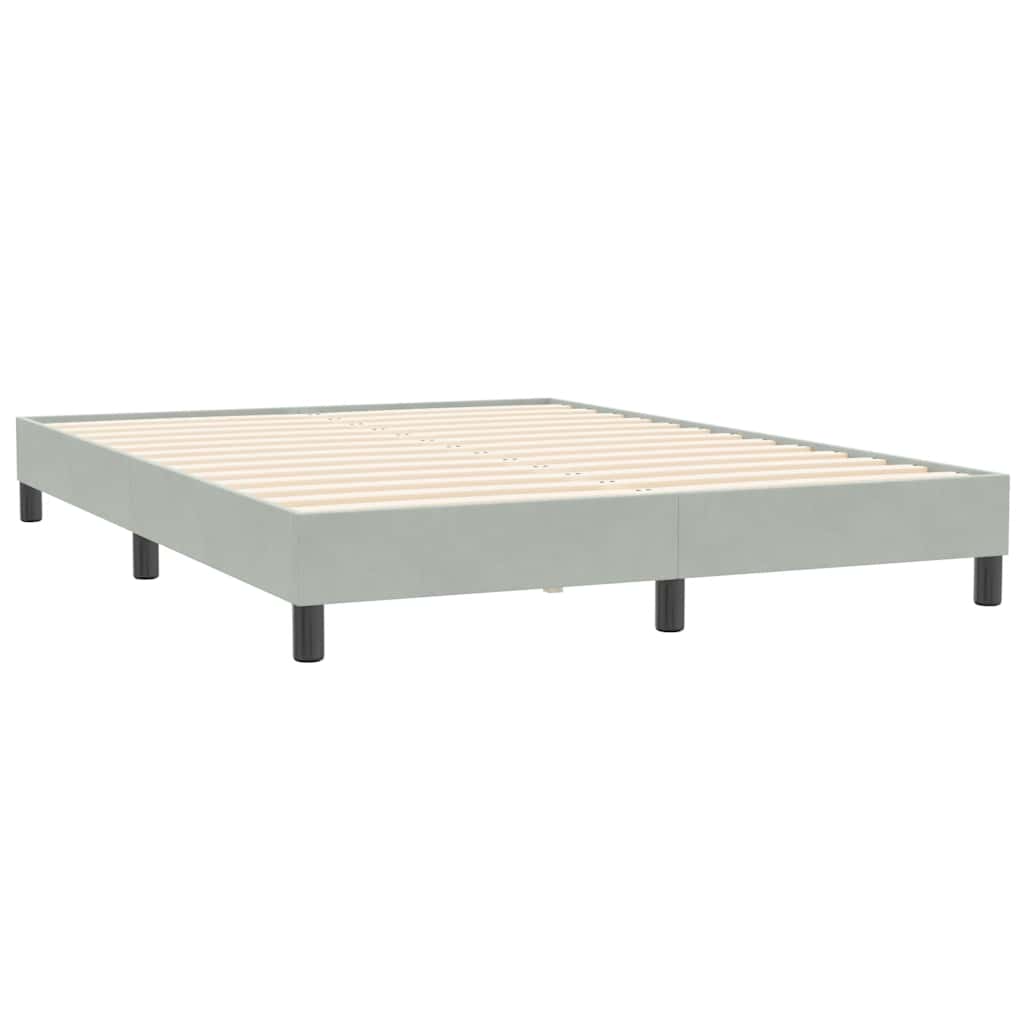Sengeramme uden madras 140x210 cm fløjl lysegrå