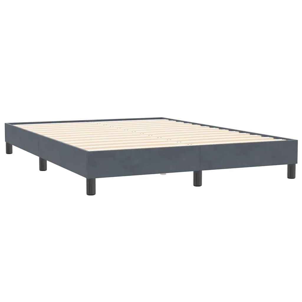Sengeramme uden madras 140x210 cm fløjl mørkegrå