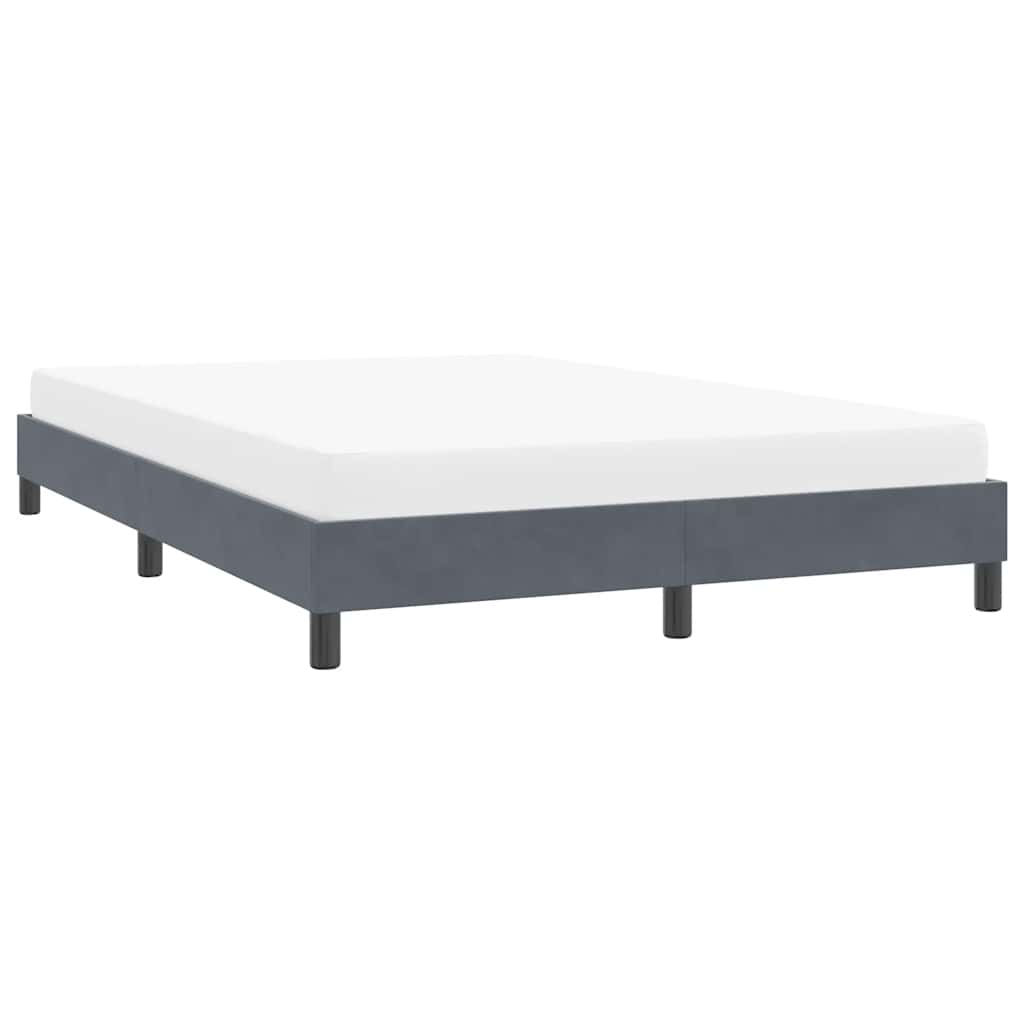 Sengeramme uden madras 140x210 cm fløjl mørkegrå