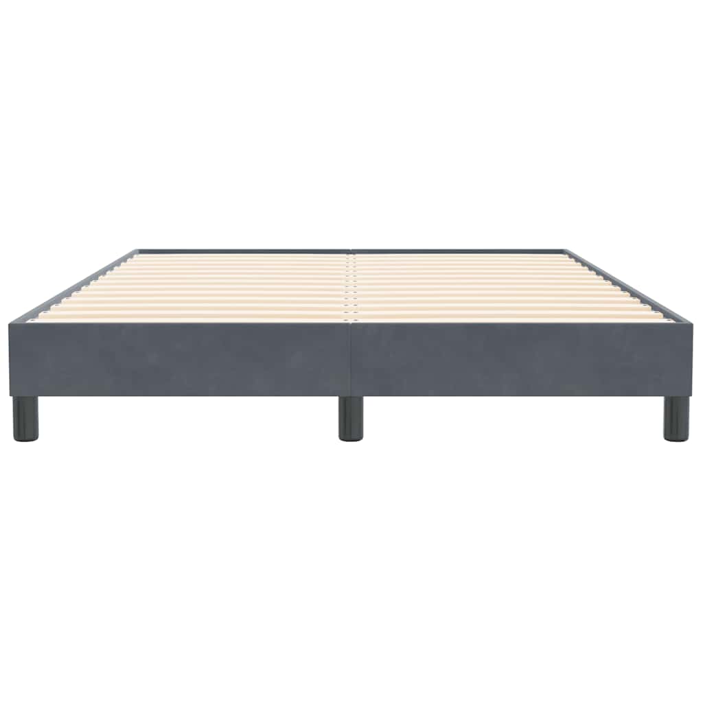 Sengeramme uden madras 140x210 cm fløjl mørkegrå