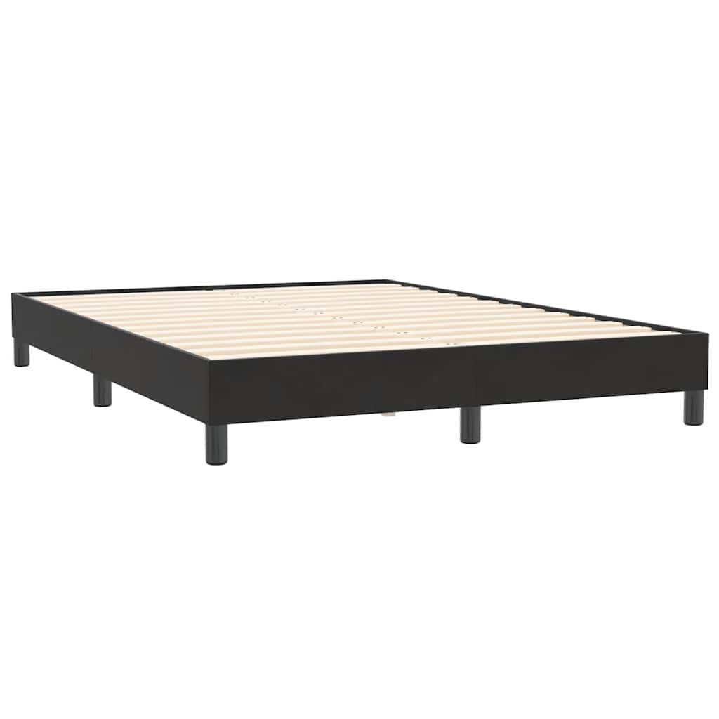 Sengeramme uden madras 140x210 cm fløjl sort