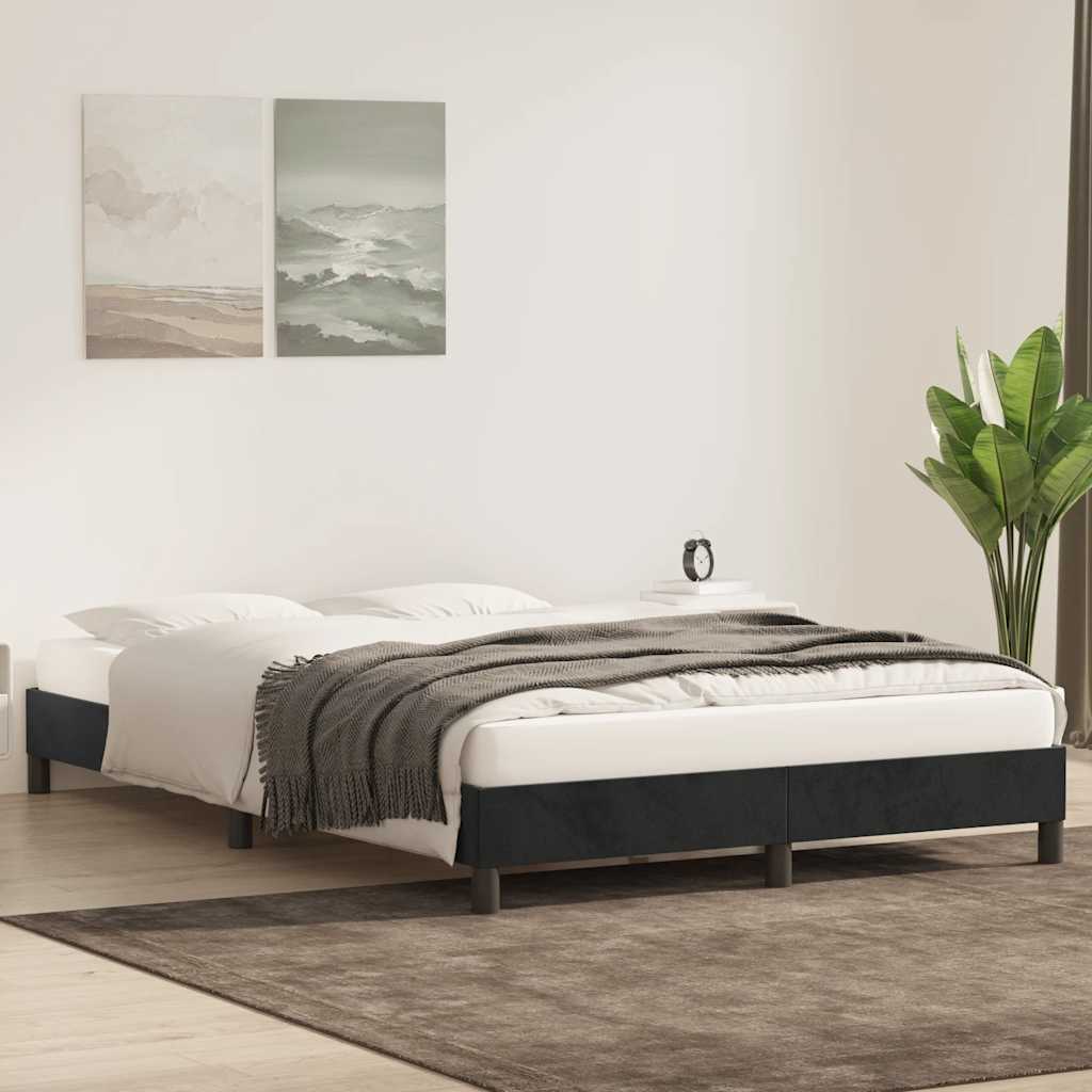 Sengeramme uden madras 140x210 cm fløjl sort
