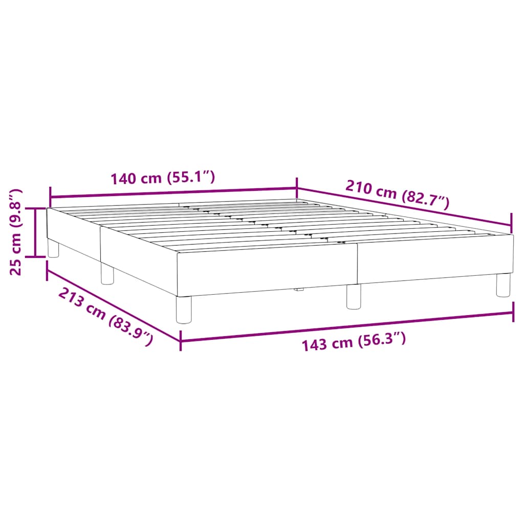 Sengeramme uden madras 140x210 cm fløjl sort