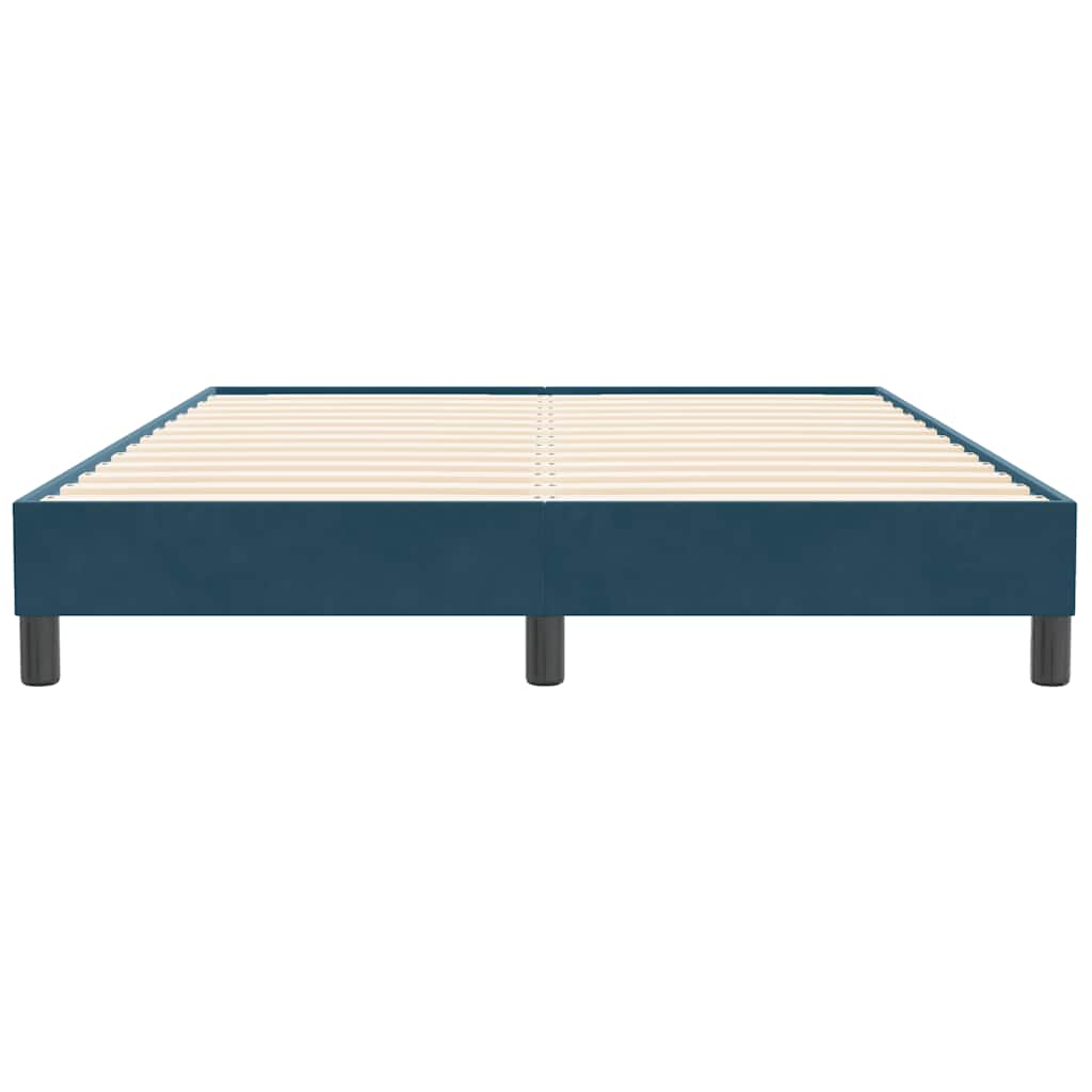 Sengeramme uden madras 140x210 cm fløjl mørkeblå