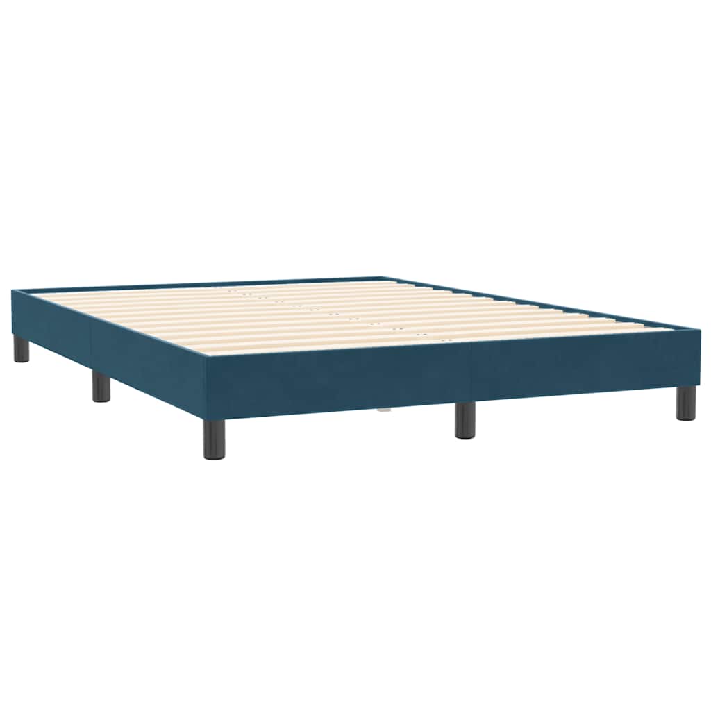 Sengeramme uden madras 140x210 cm fløjl mørkeblå