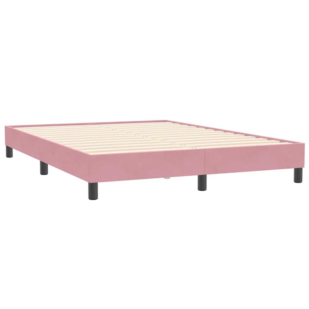 sengeramme uden madras 140x210 cm fløjl lyserød