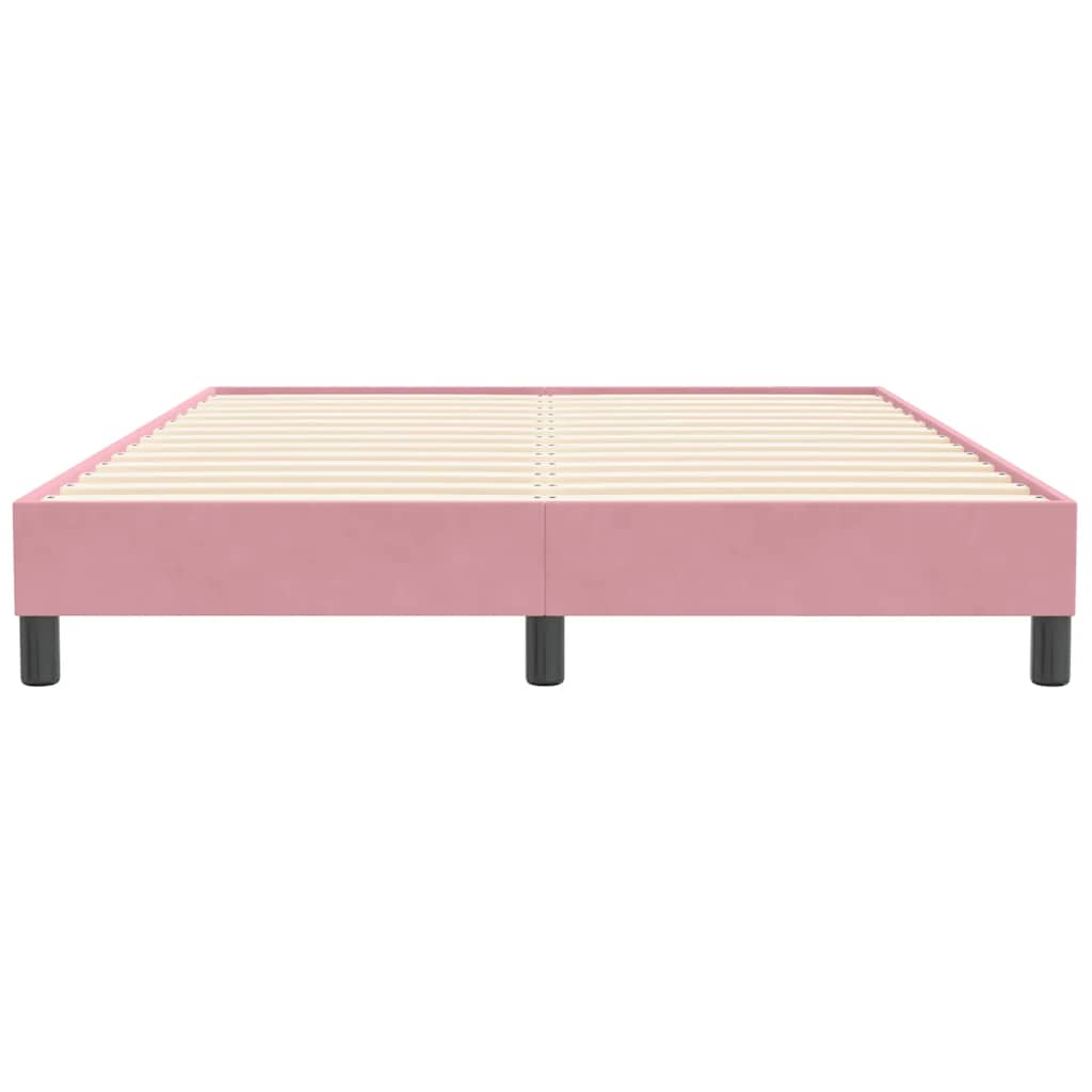 sengeramme uden madras 140x210 cm fløjl lyserød
