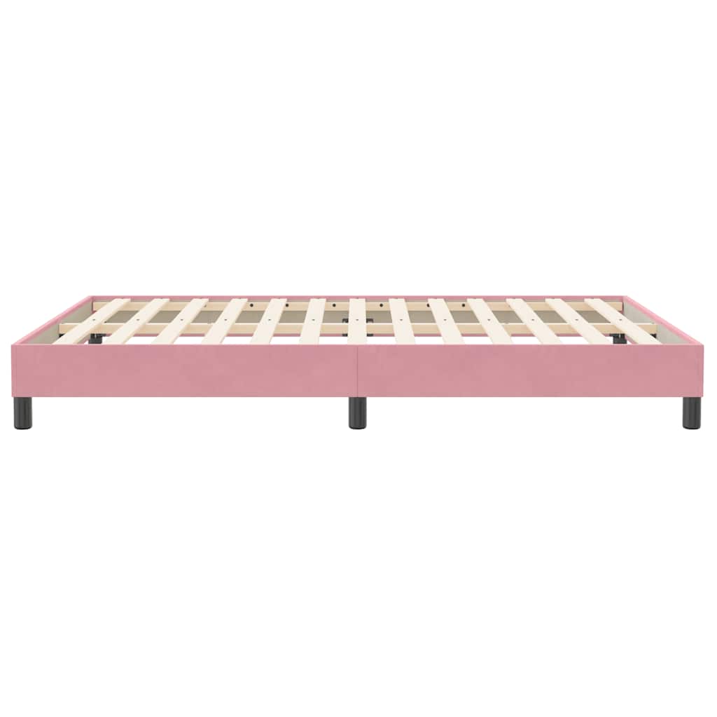 sengeramme uden madras 140x210 cm fløjl lyserød