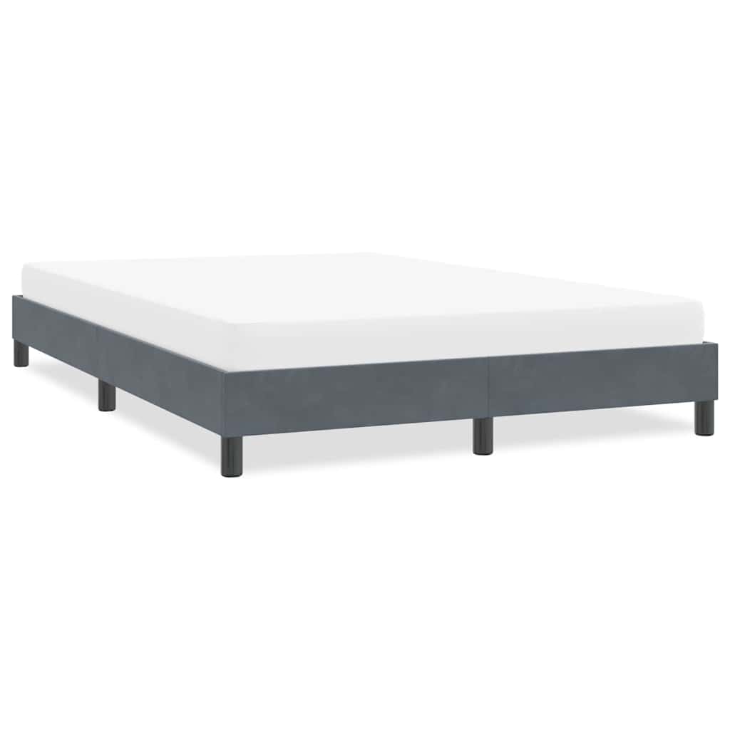 Sengeramme uden madras 160x210 cm fløjl mørkegrå