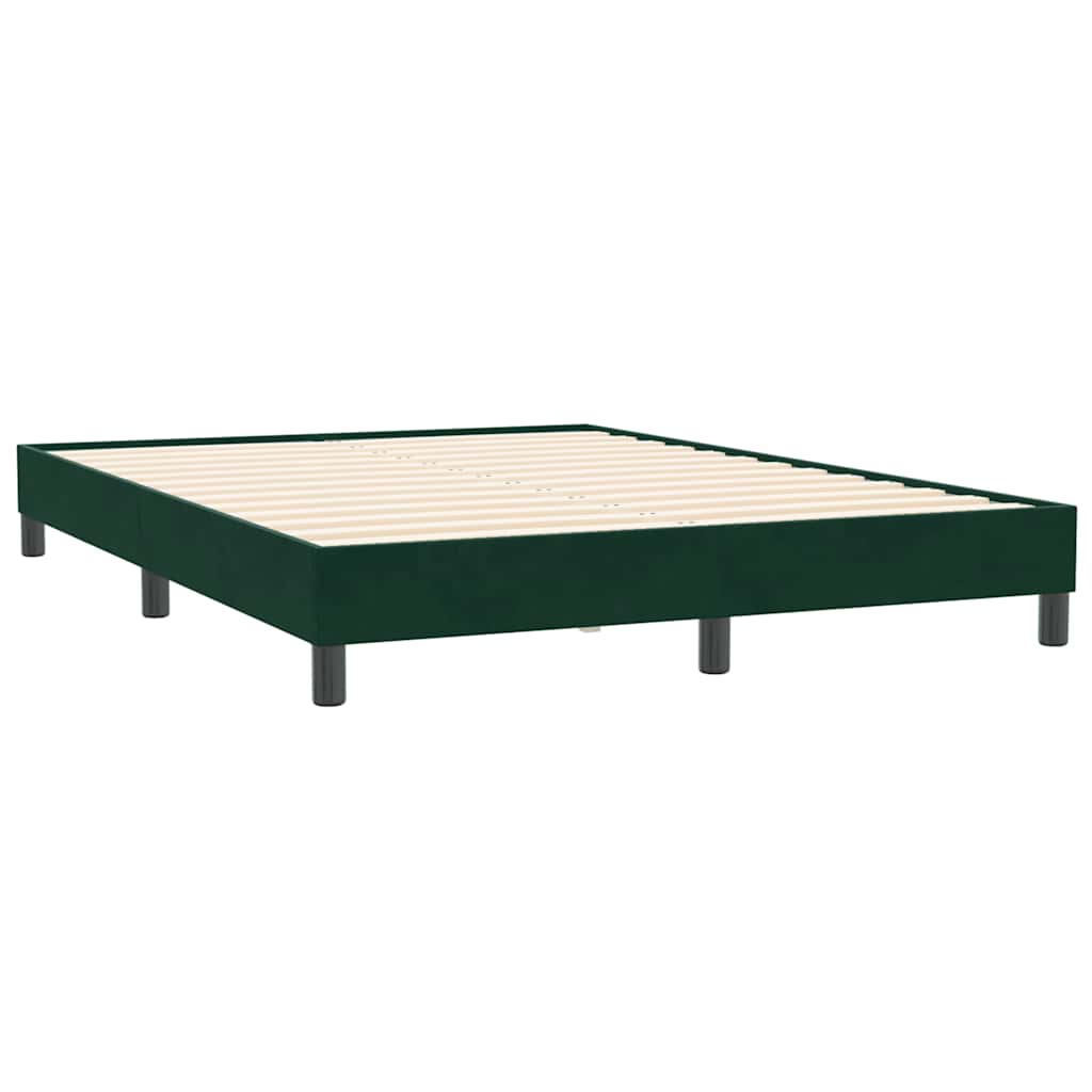 Sengeramme uden madras 160x210 cm fløjl mørkegrøn