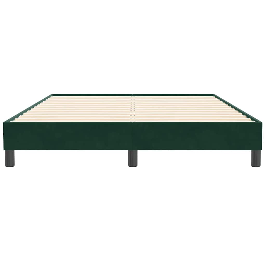 Sengeramme uden madras 160x210 cm fløjl mørkegrøn