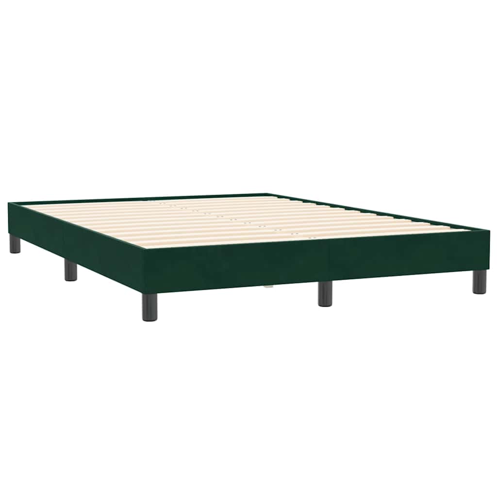Sengeramme uden madras 160x210 cm fløjl mørkegrøn
