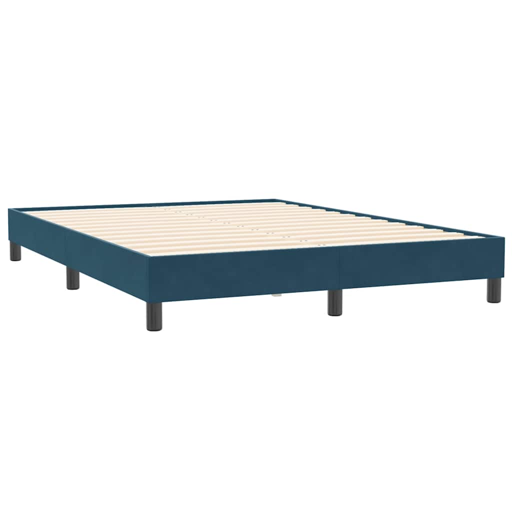 Sengeramme uden madras 160x210 cm fløjl mørkeblå