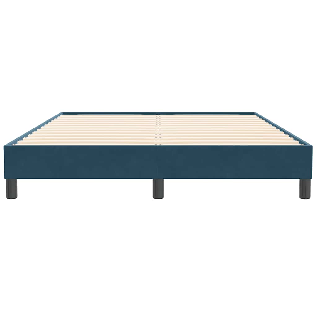 Sengeramme uden madras 160x210 cm fløjl mørkeblå