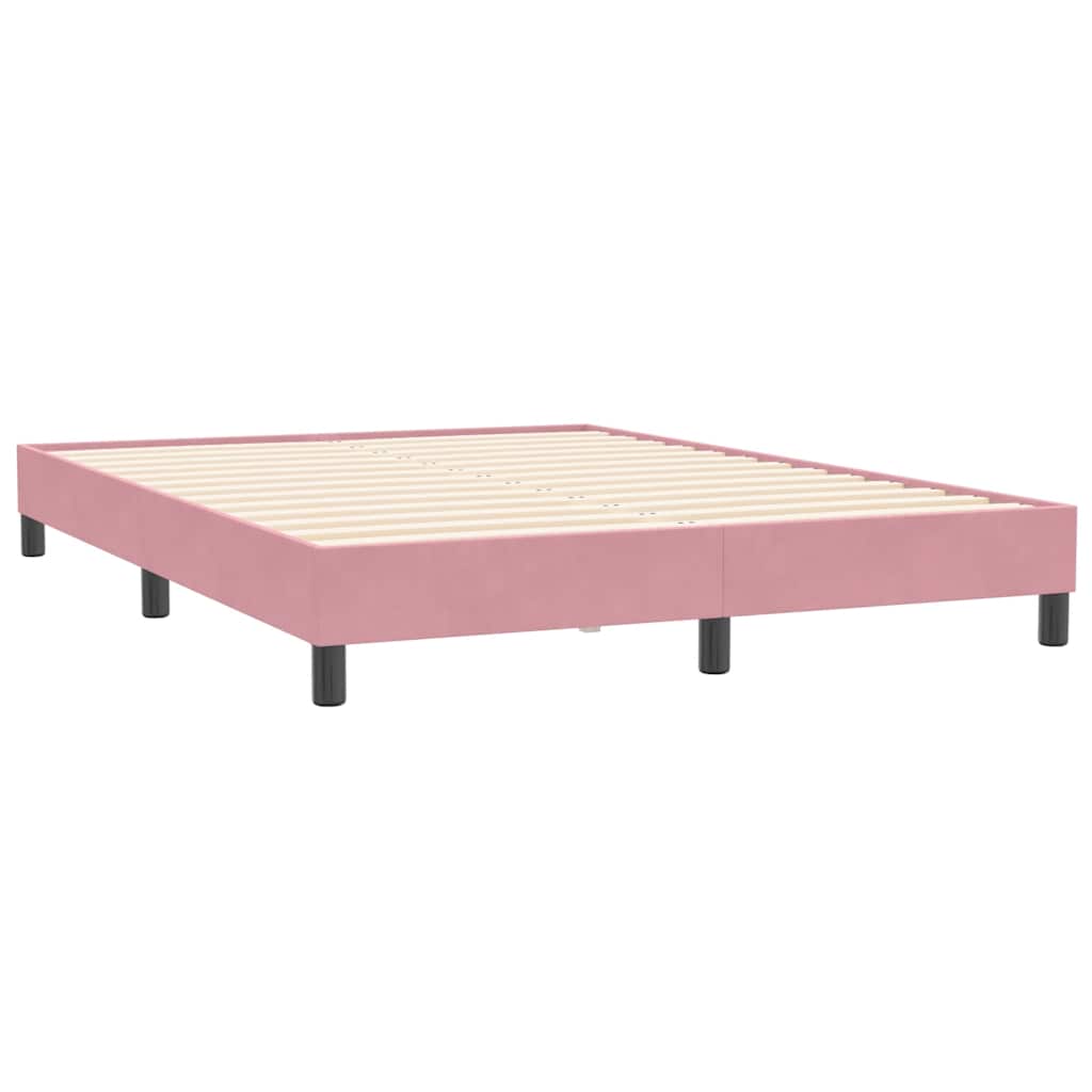 sengeramme uden madras 160x210 cm fløjl lyserød