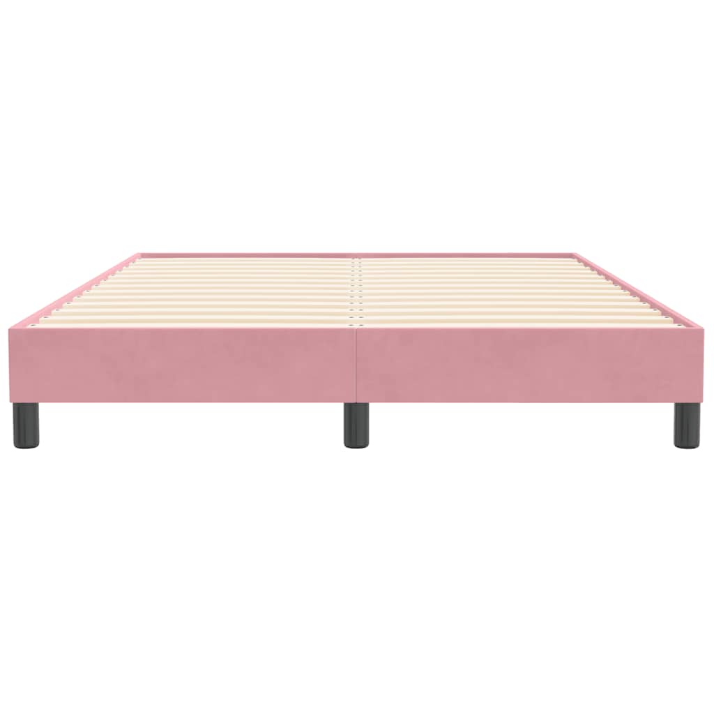 sengeramme uden madras 160x210 cm fløjl lyserød