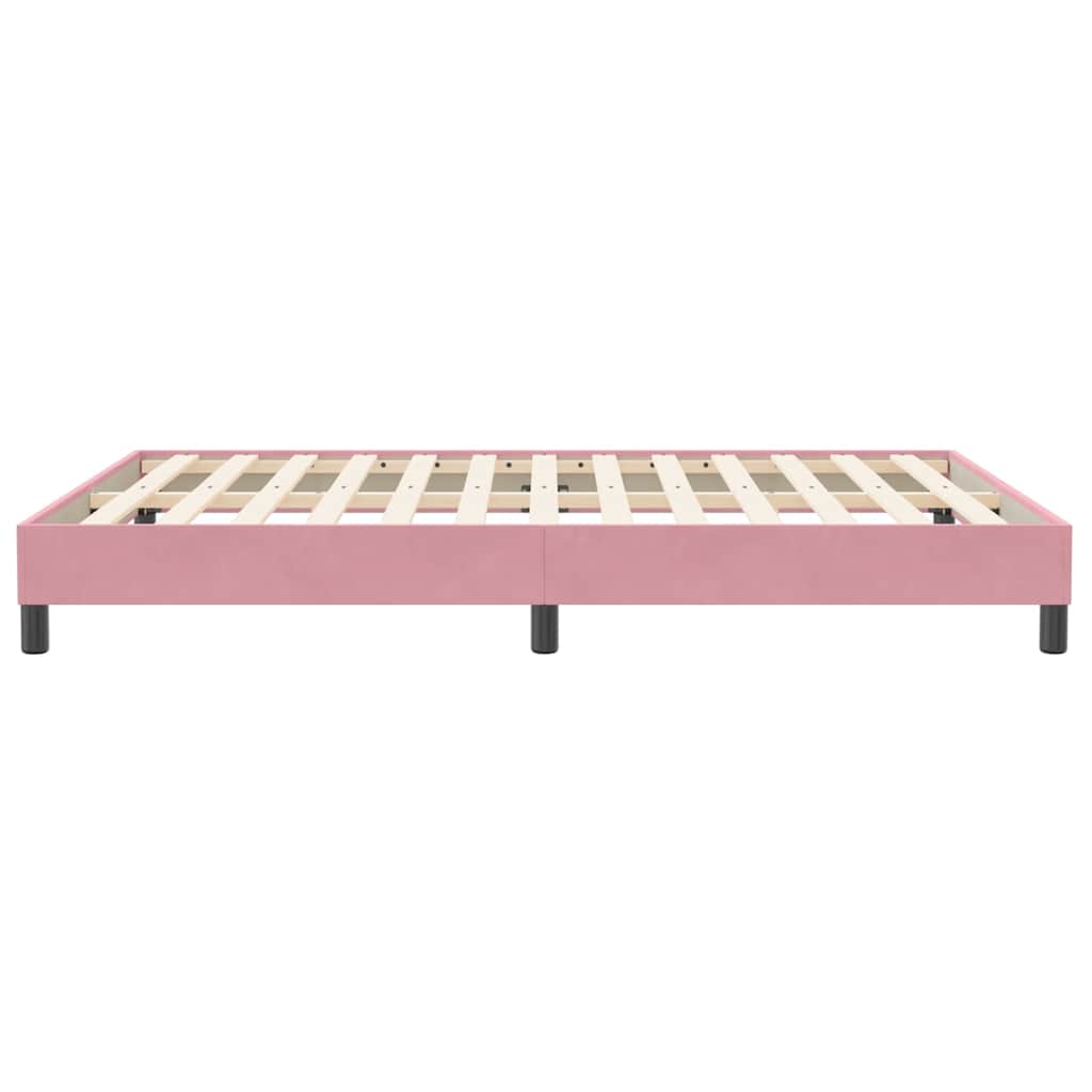 sengeramme uden madras 160x210 cm fløjl lyserød