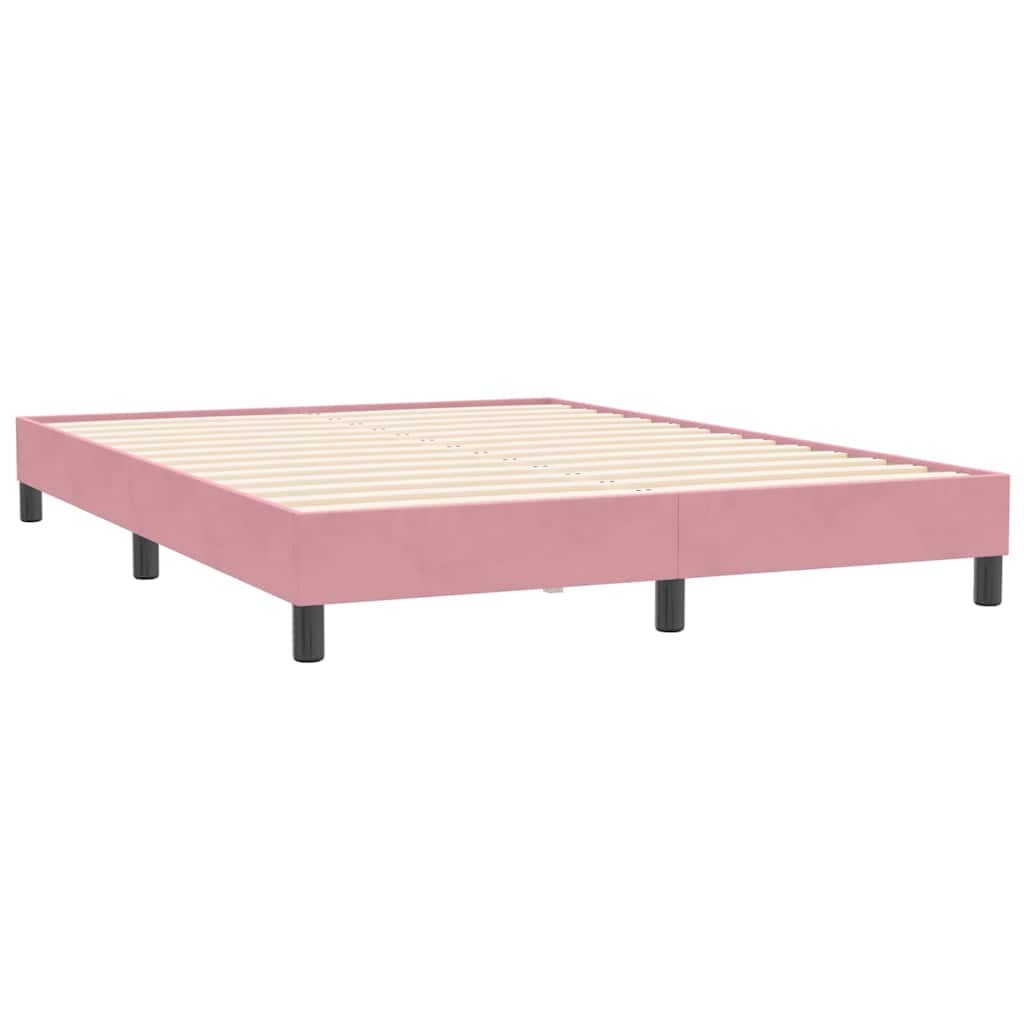 sengeramme uden madras 160x210 cm fløjl lyserød