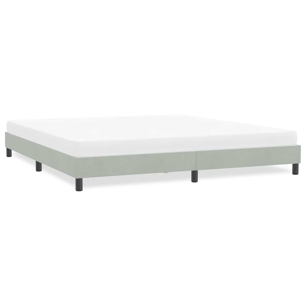 Sengeramme uden madras 180x210 cm fløjl lysegrå