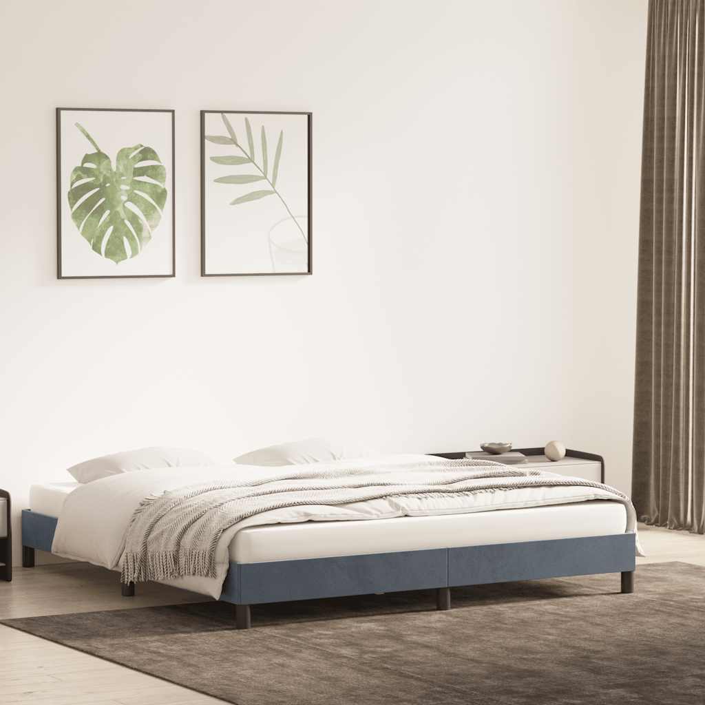 Sengeramme uden madras 180x210 cm fløjl mørkegrå