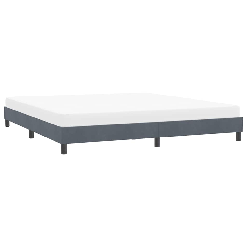 Sengeramme uden madras 180x210 cm fløjl mørkegrå