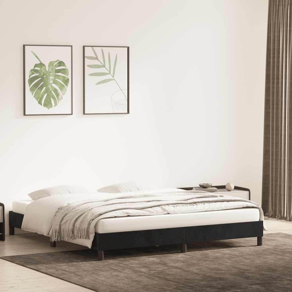 sengeramme uden madras 180x210 cm fløjl sort