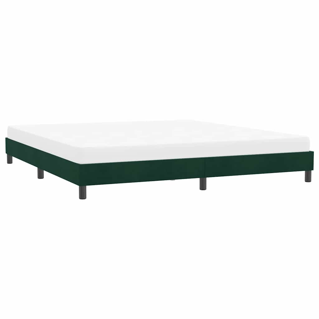 sengeramme uden madras 180x210 cm fløjl mørkegrøn