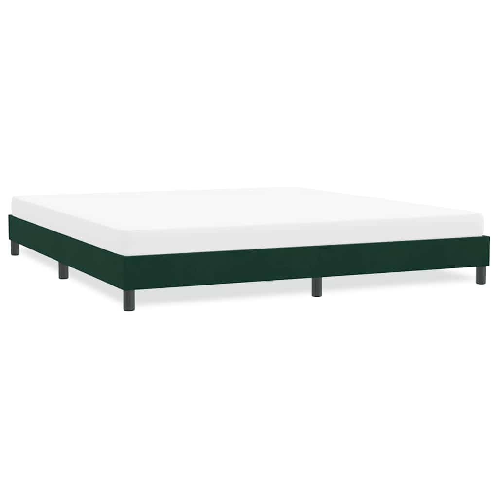 sengeramme uden madras 180x210 cm fløjl mørkegrøn