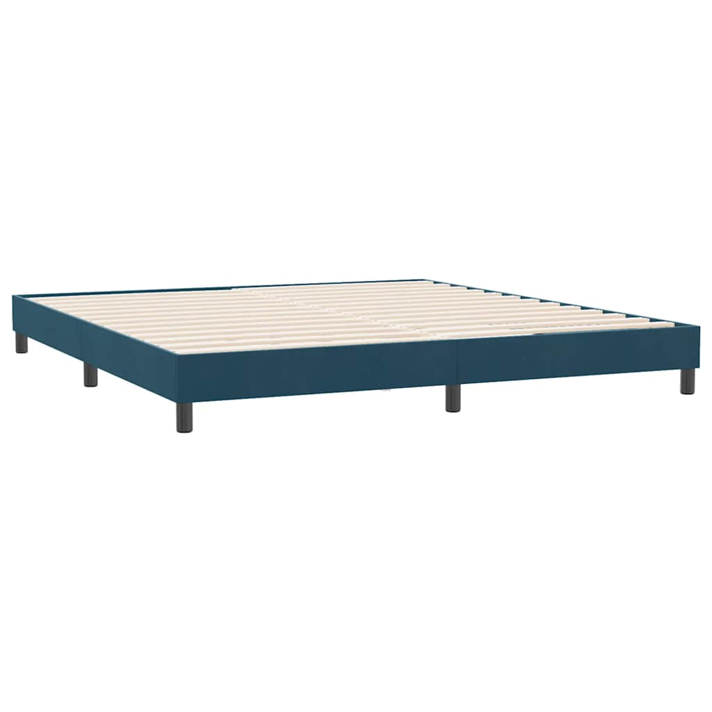 sengeramme uden madras 180x210 cm fløjl mørkeblå