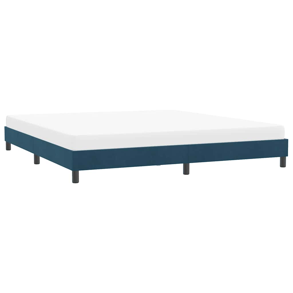 sengeramme uden madras 180x210 cm fløjl mørkeblå