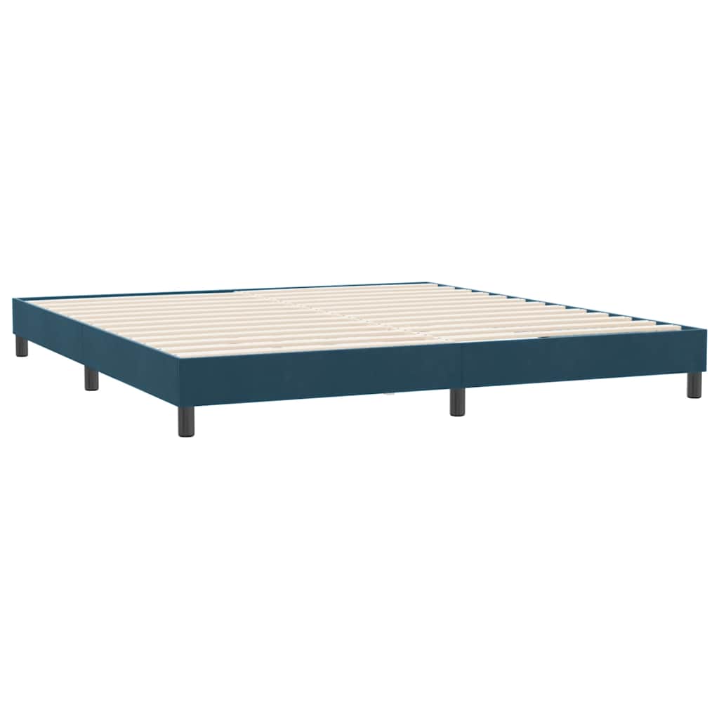 sengeramme uden madras 180x210 cm fløjl mørkeblå